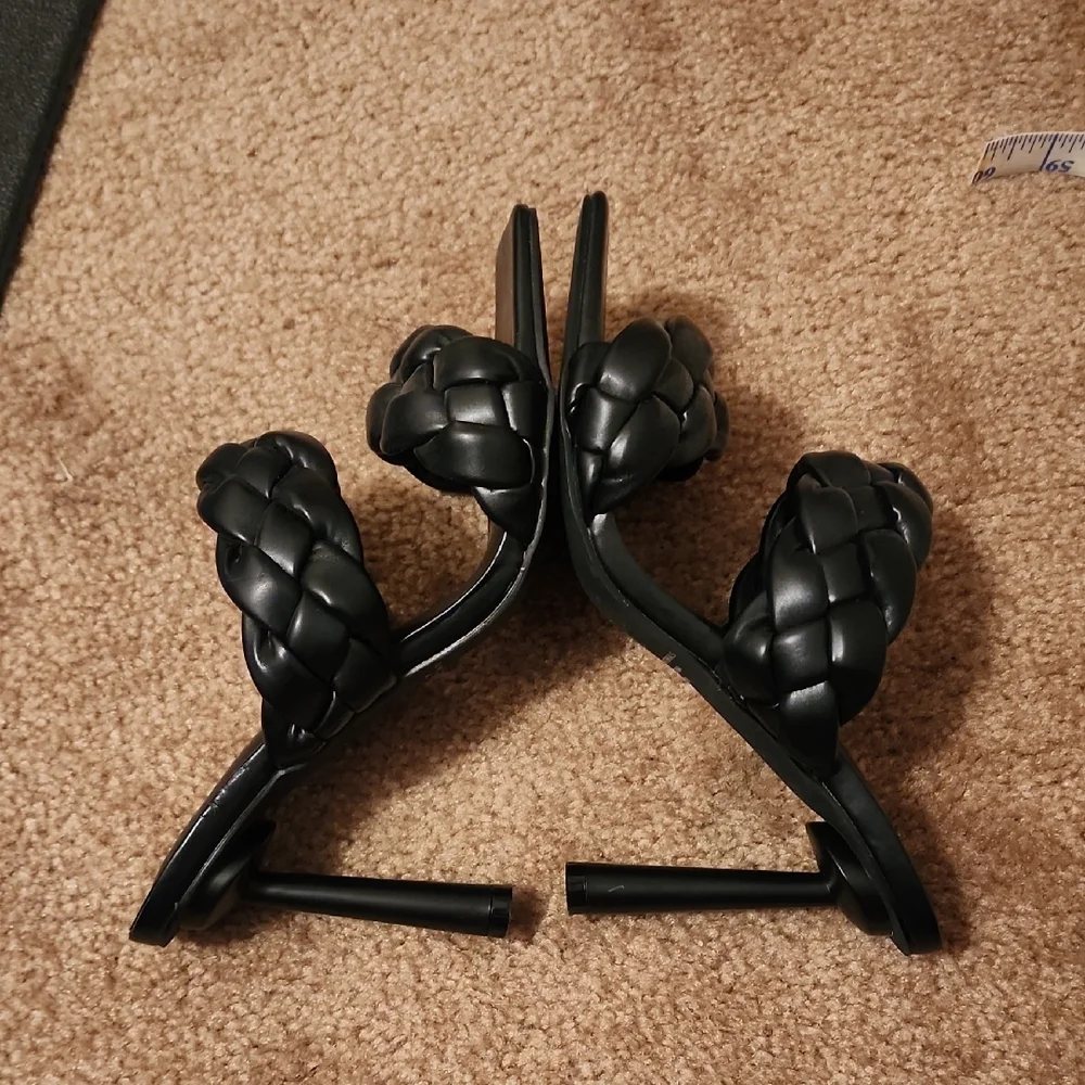 Liliana Elegant Black Braided Heels